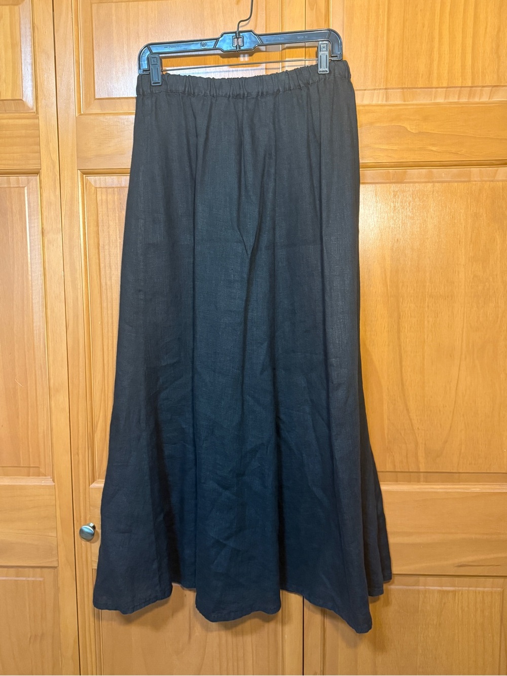 Flax Black Linen A-Line Skirt Made in Lithuania